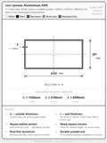 Aluminium Post - 100x50x1.6mm