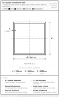 Aluminium Post - 65x65x2mm